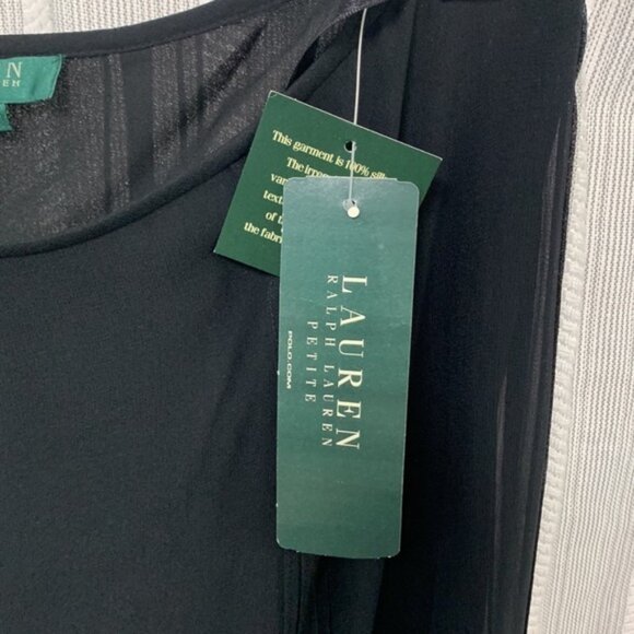 Lauren Ralph Lauren Petite Black Flowy Flutter Skirt Size 10P - NWT - Picture 6 of 11